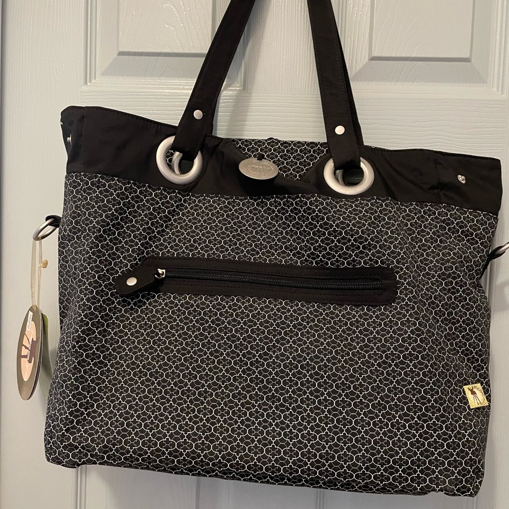 Lassig Chic Black and Gray Tote Bag/diaper bag